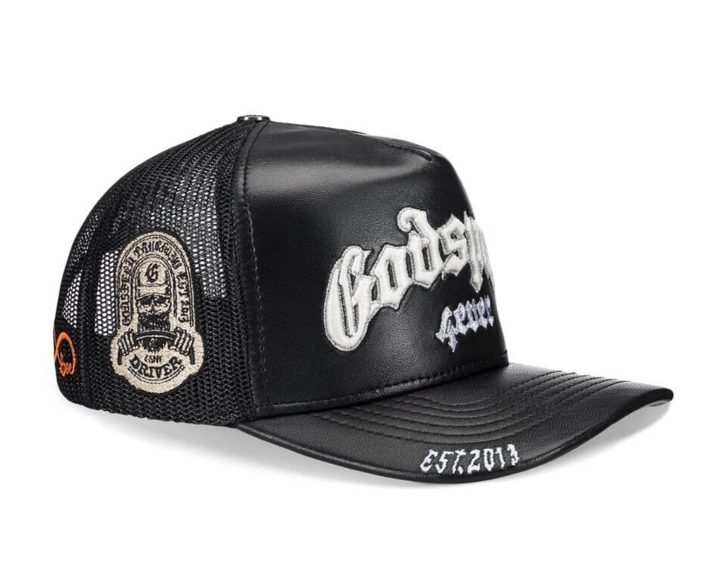GODSPEED HAT LEATHER BLACK GS FOREVER TRUCKER