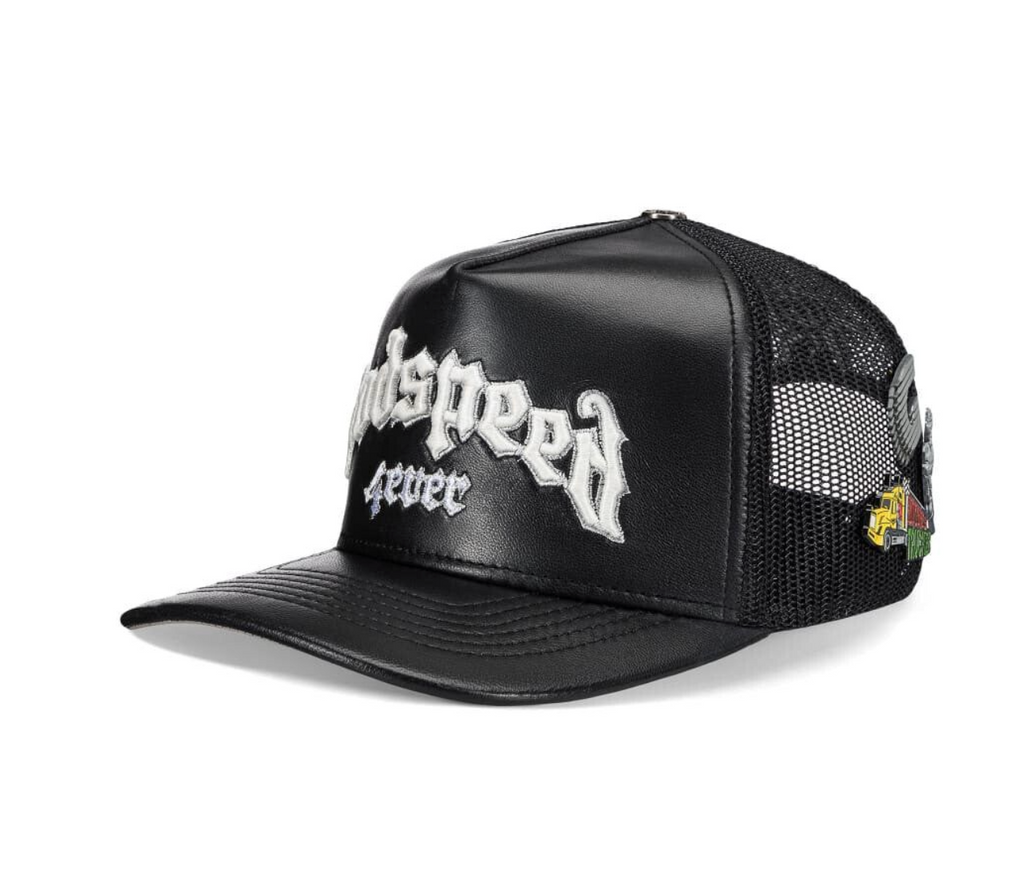 GODSPEED HAT LEATHER BLACK GS FOREVER TRUCKER