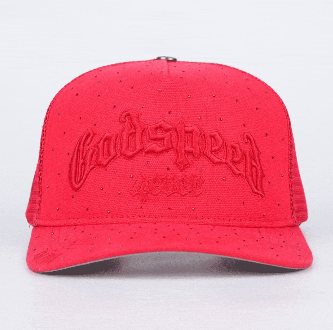 GODSPEED HAT RHINESTONES VVS RED GS FOREVER TRUCKER