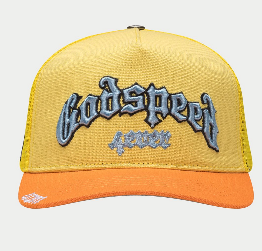 GODSPEED HAT YELLOW ORANGE GS FOREVER TRUCKER
