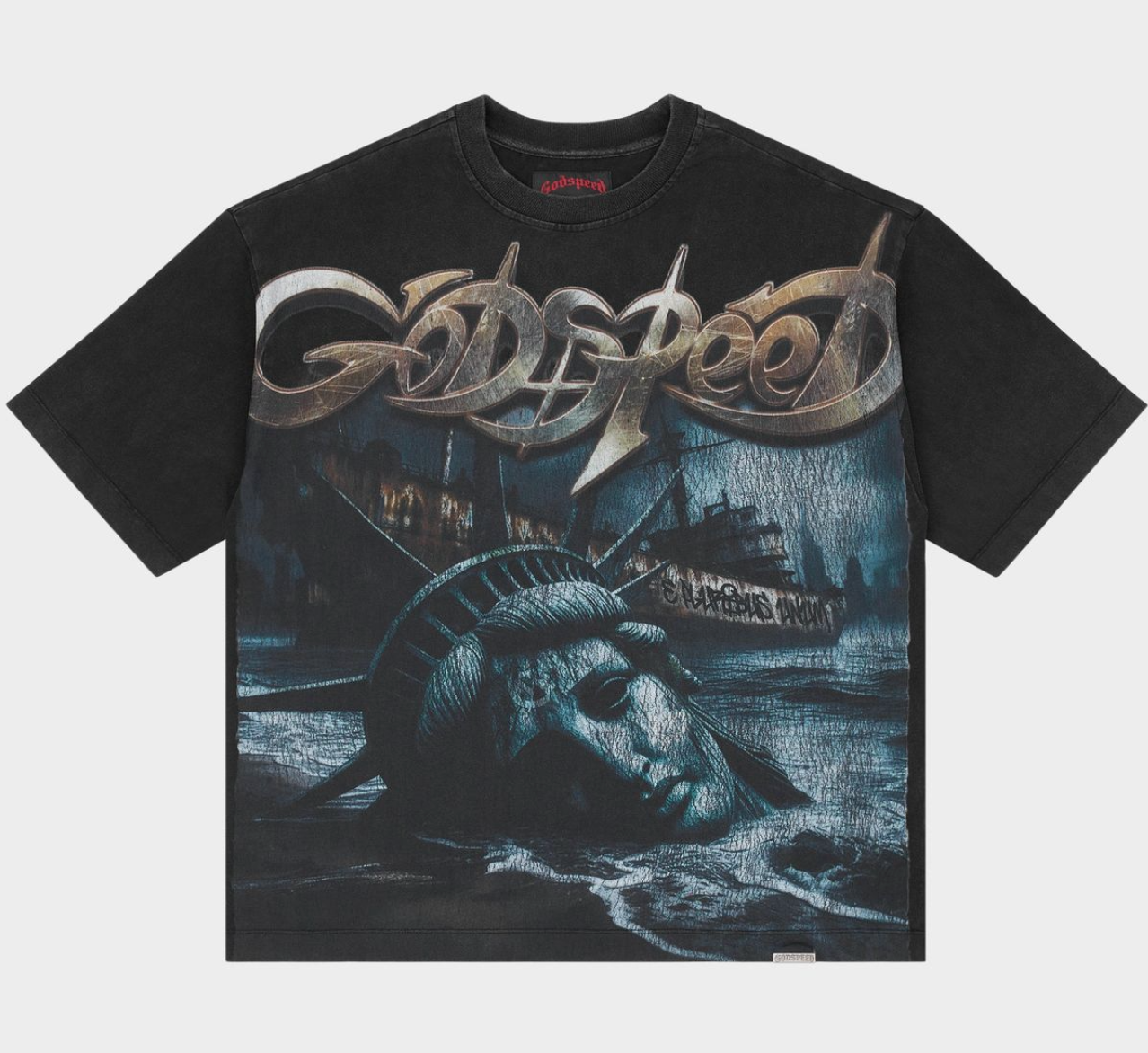 Godspeed Tee Black Liberty Ruins