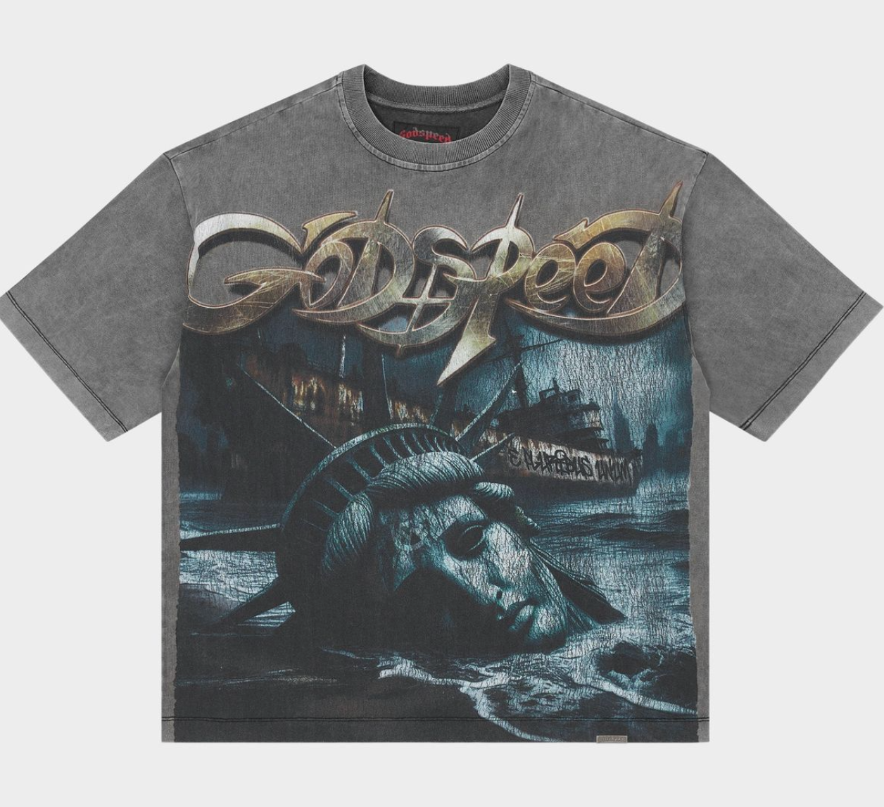 Godspeed Tee Grey Liberty Ruins