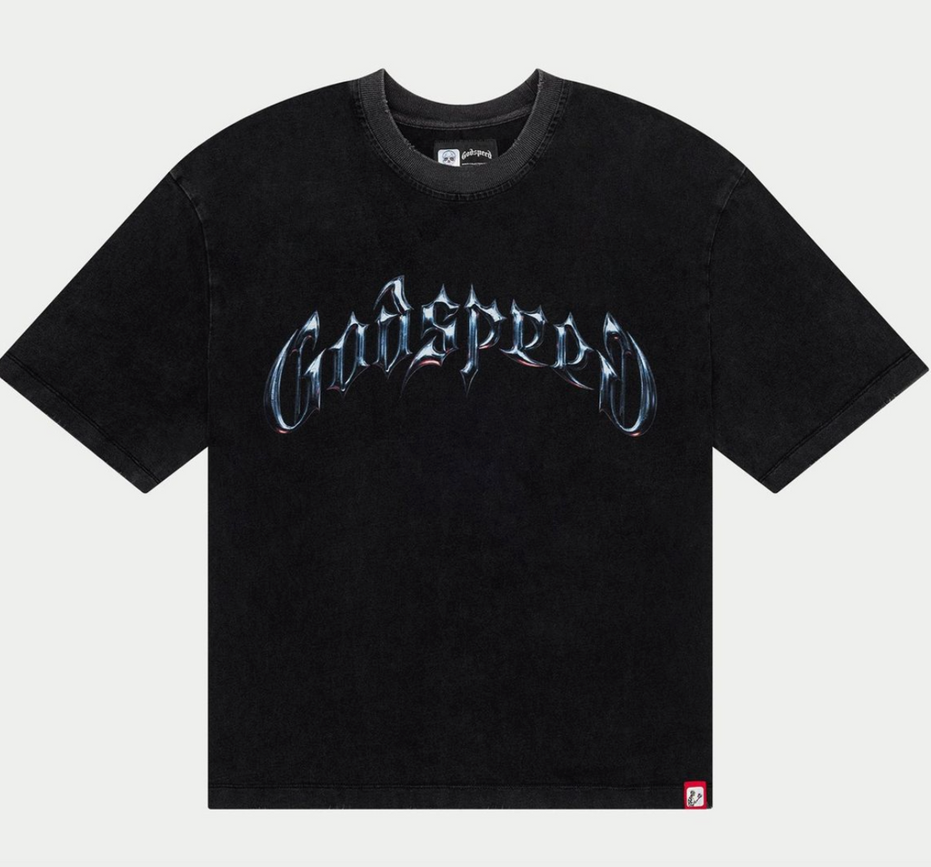 Godspeed Tee Black Wash Symmetrical Logo