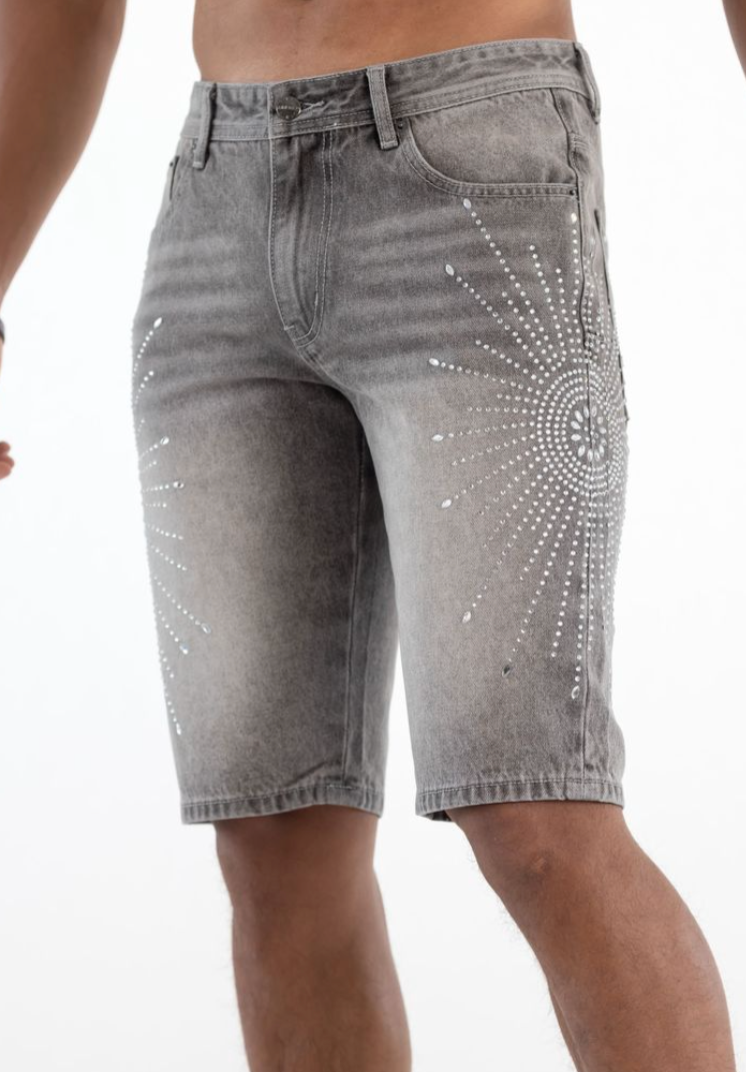 KD2250S GREY SHORT PREMIUM RHINESTONE