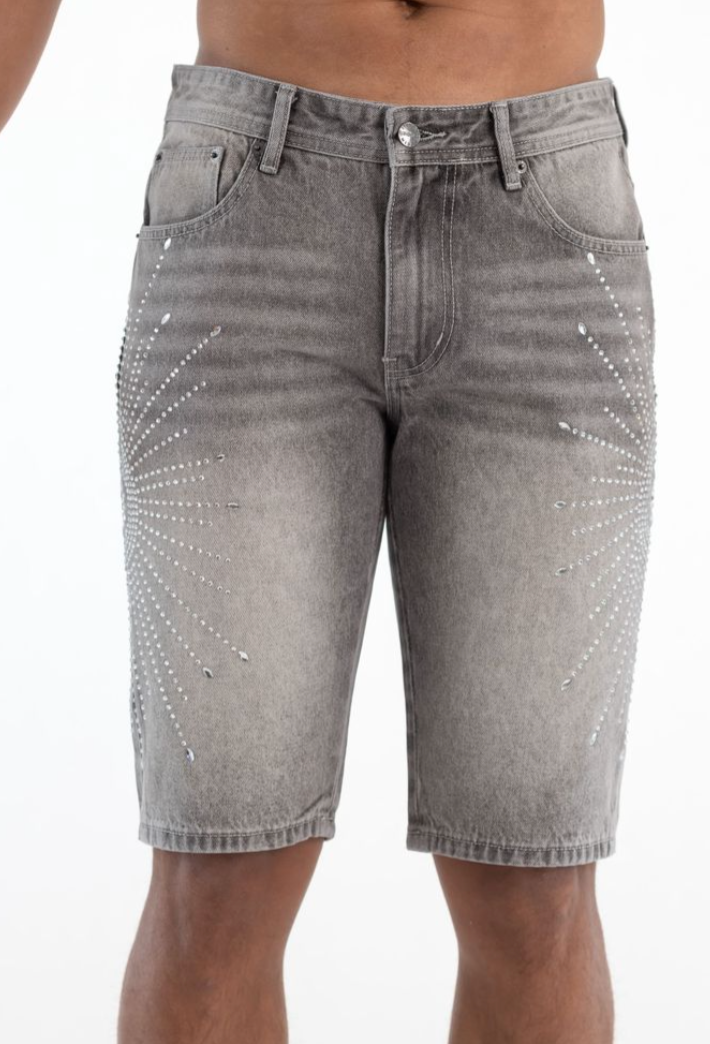 KD2250S GREY SHORT PREMIUM RHINESTONE
