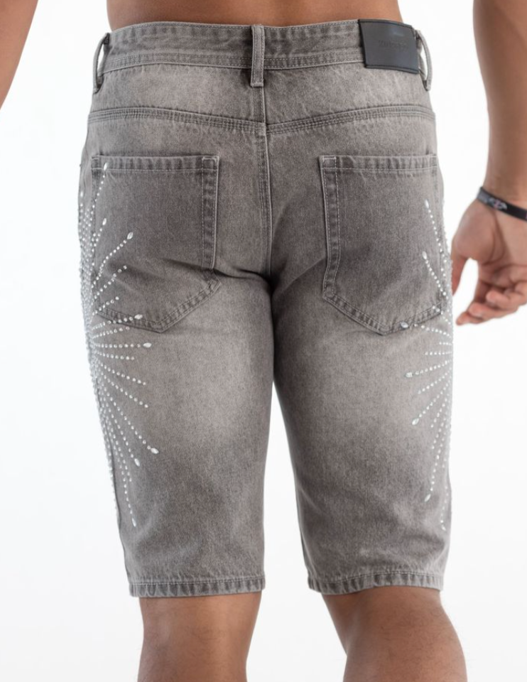 KD2250S GREY SHORT PREMIUM RHINESTONE