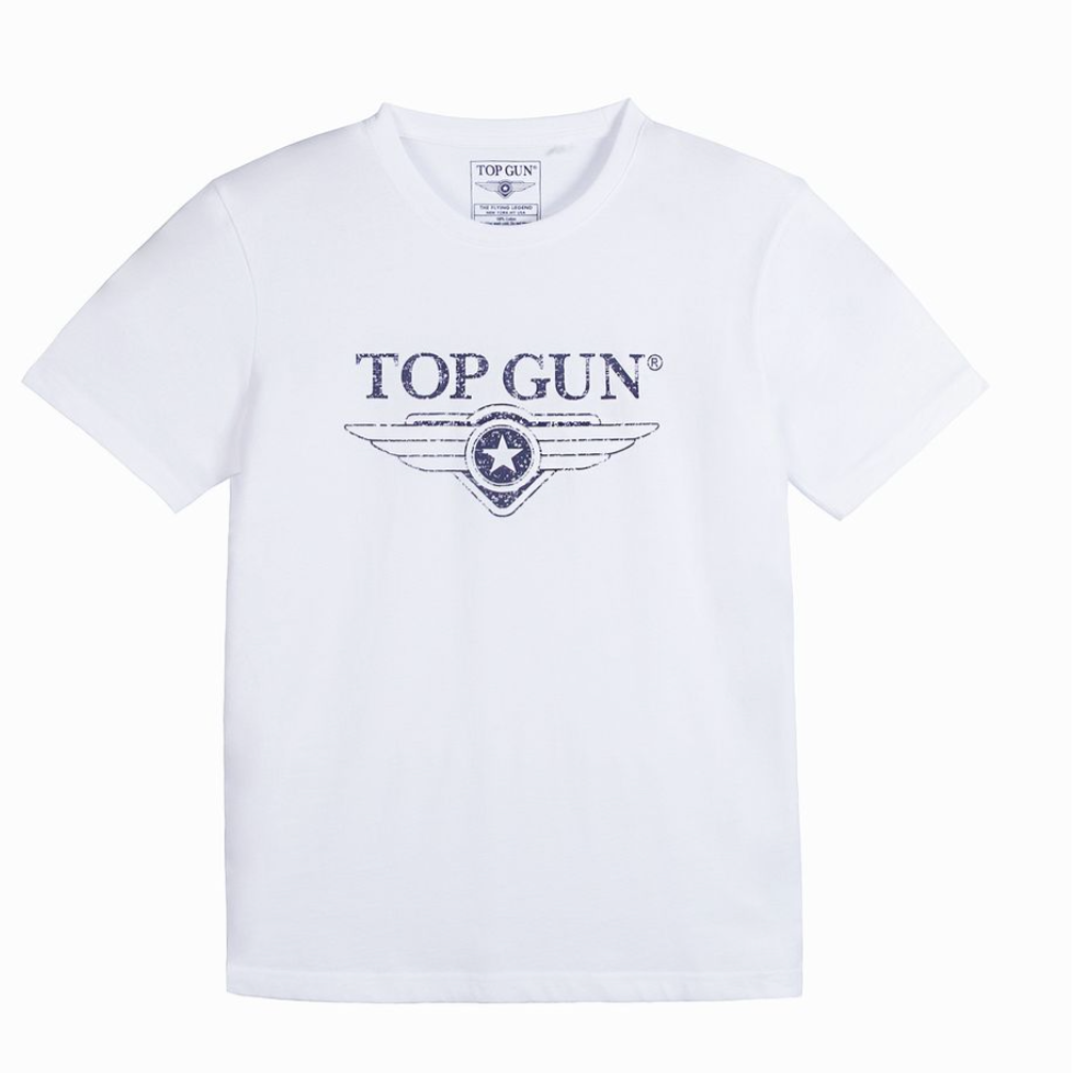 TGM2520 WHITE TOP GUN® "VINTAGE LOGO" TEE