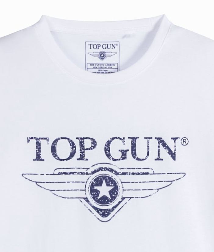 TGM2520 WHITE TOP GUN® "VINTAGE LOGO" TEE