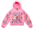 Righteous Pink Risen King Cropped Zip Up Hoodie
