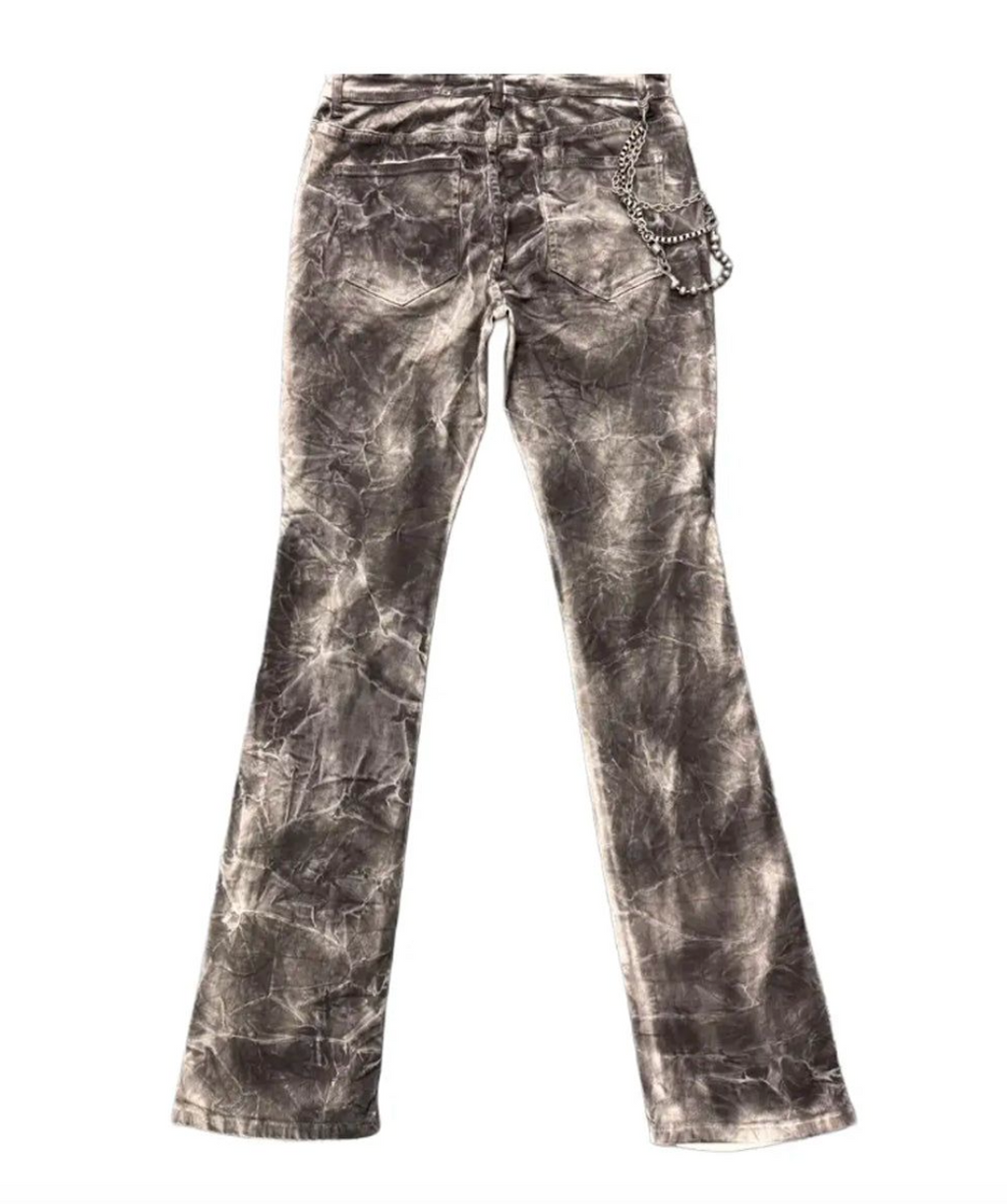 Premium Milano PM003F25-220 Zip White Stone Stacked Flare Jeans Cloud Wash
