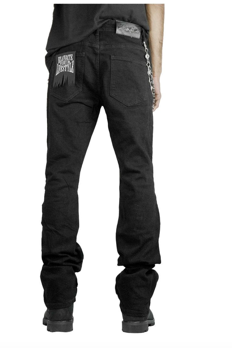 Premium Milano PM003F25-700 Zip White Stone Stacked Flare Jeans Dirty Wash