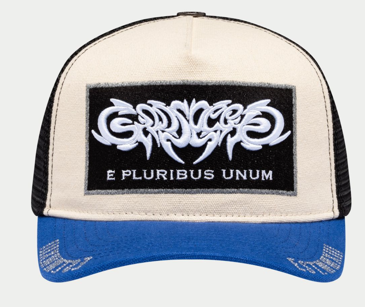 Godspeed Hat White/Blue  E Pluribus Trucker