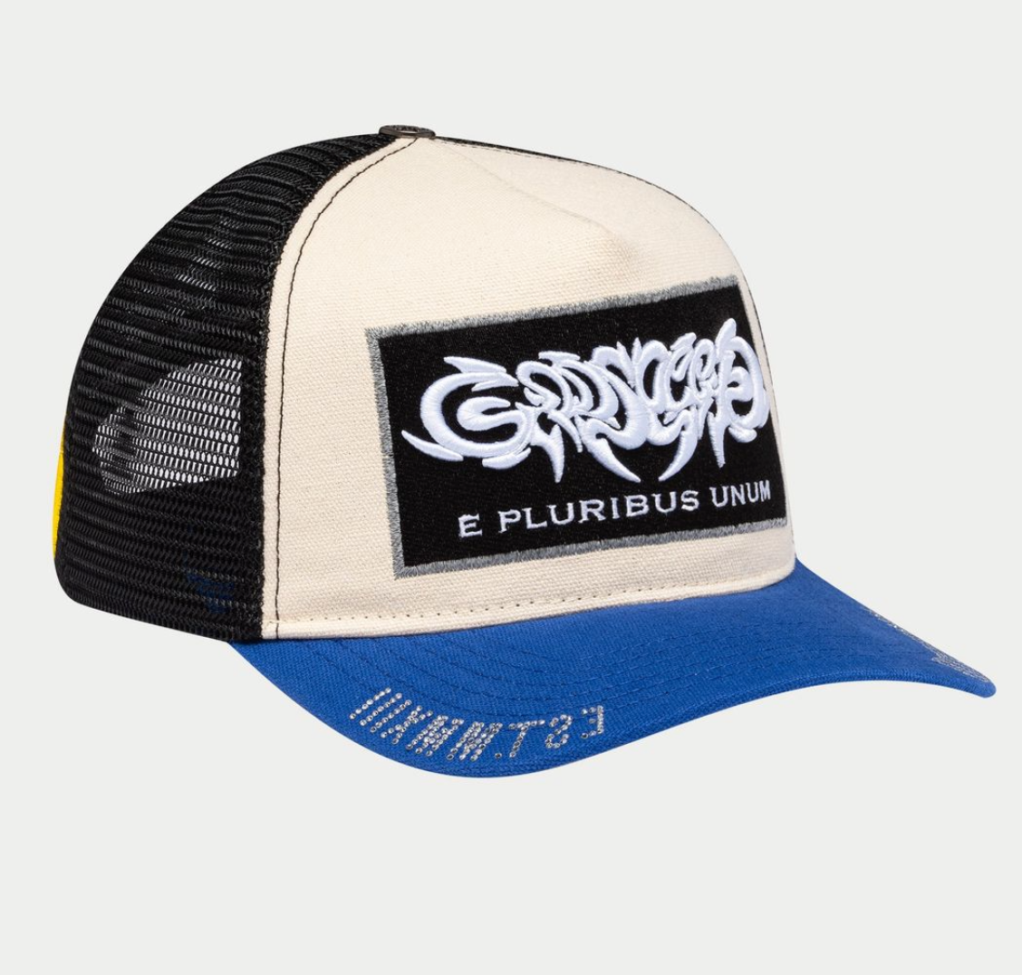 Godspeed Hat White/Blue  E Pluribus Trucker