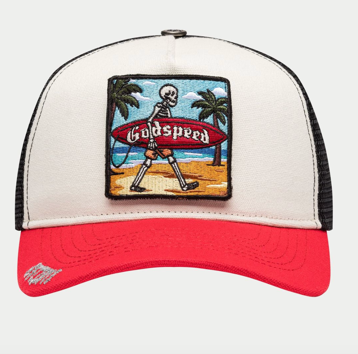 Godspeed Hat  White/Red Mood Trucker Hat II - Interchangeable Patches