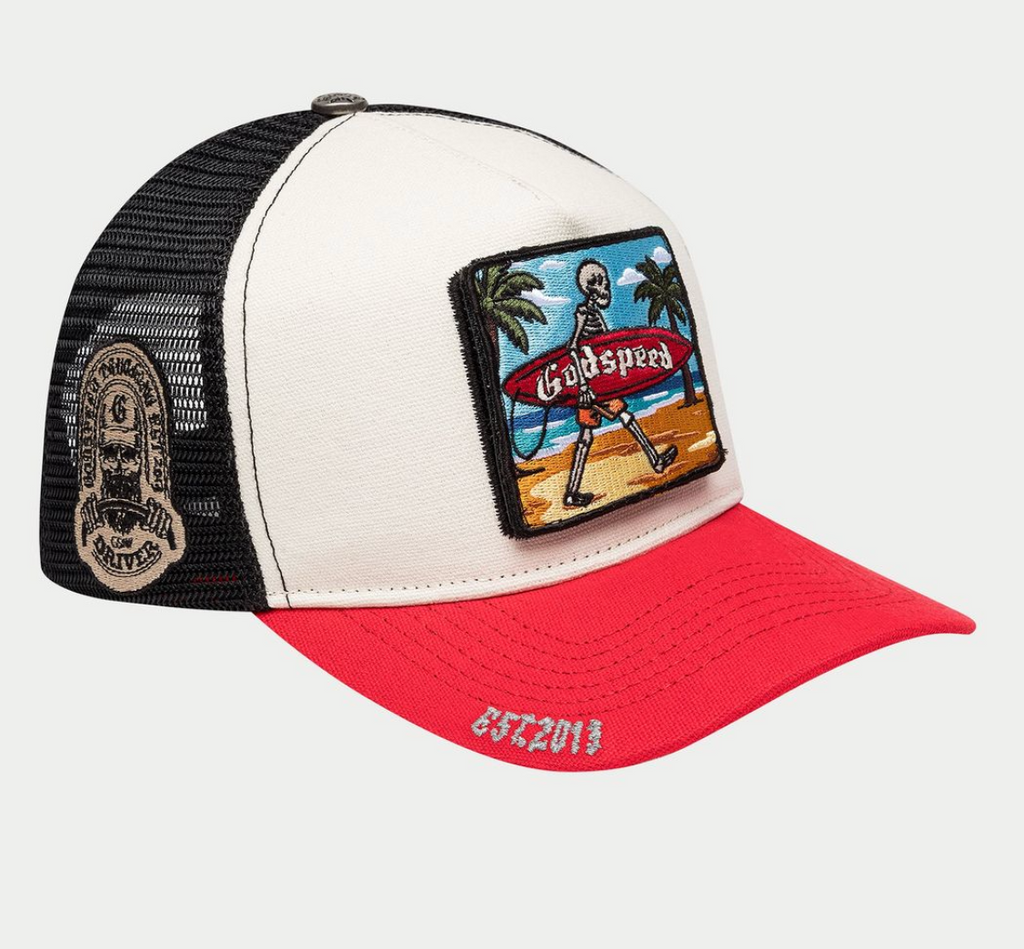 Godspeed Hat  White/Red Mood Trucker Hat II - Interchangeable Patches