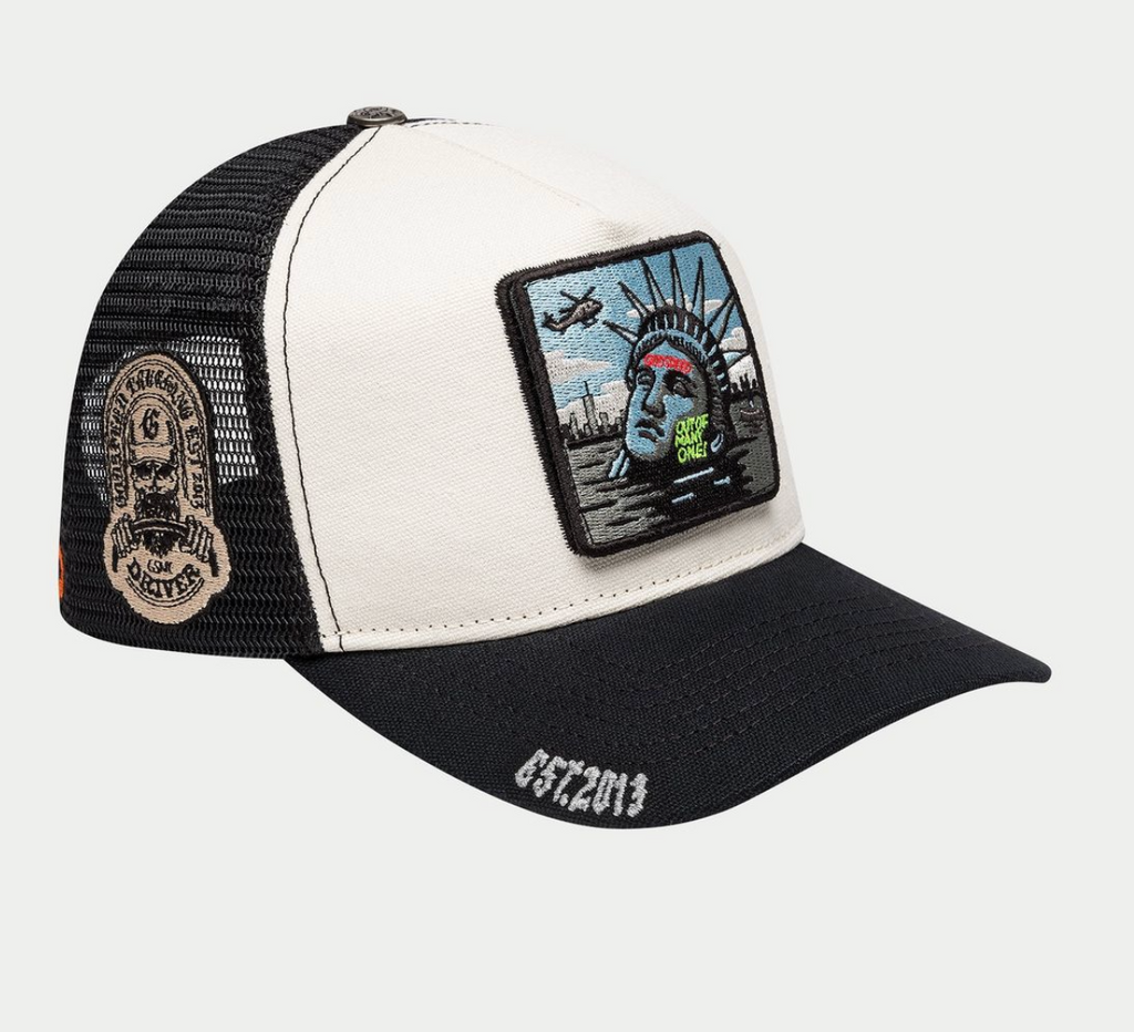 Godspeed Hat White/Black Mood Trucker Hat II- Interchangeable Patches