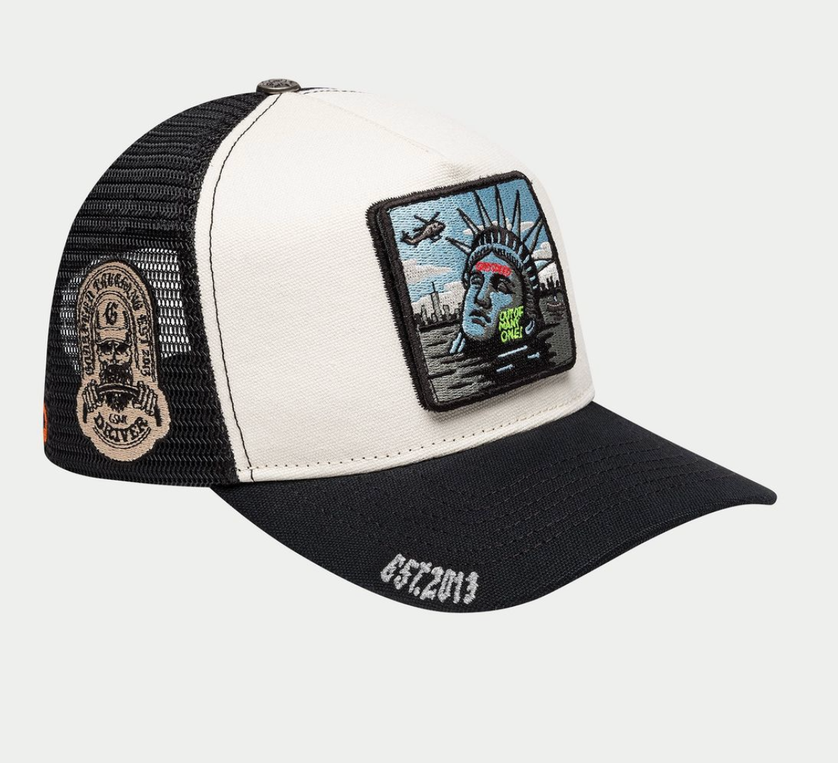 Godspeed Hat White/Black Mood Trucker Hat II- Interchangeable Patches