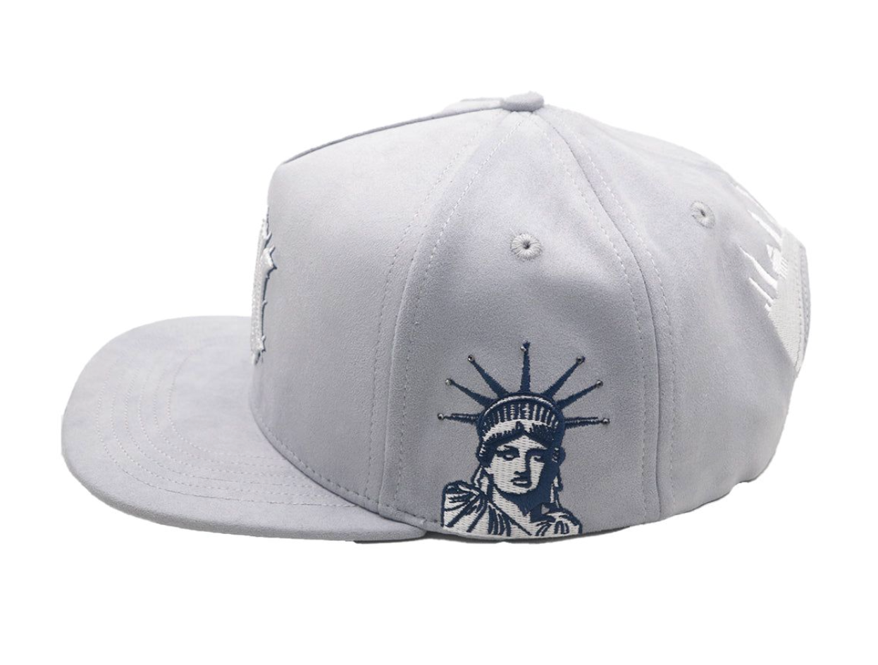 Premium Milano Grey Navy Unisex NY Snapback Hat