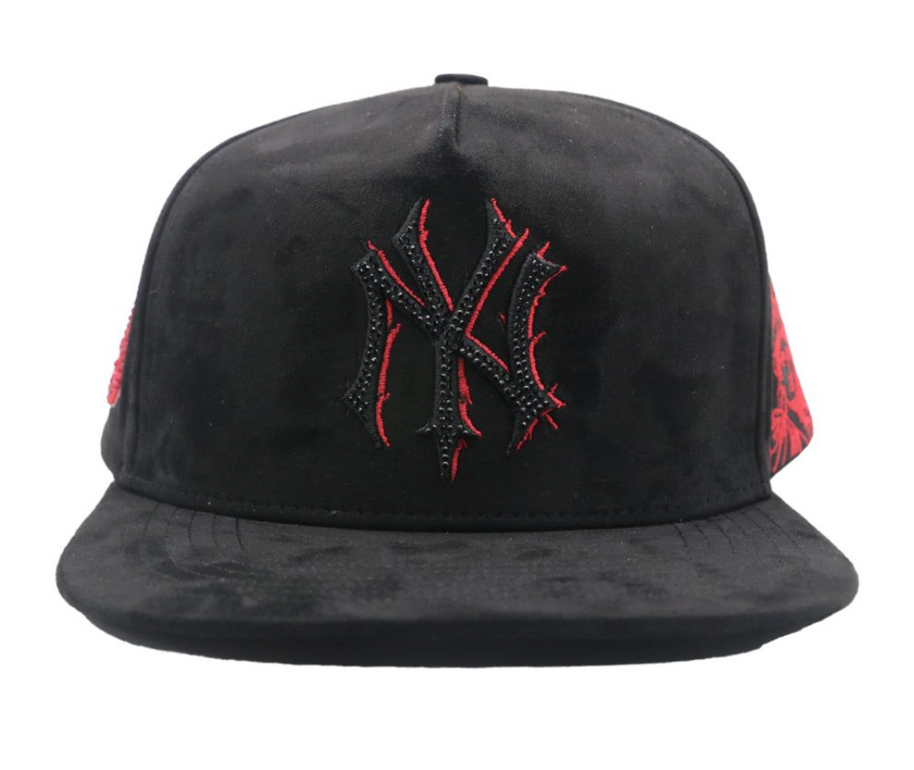 Premium Milano Black Red Unisex NY Snapback Hat