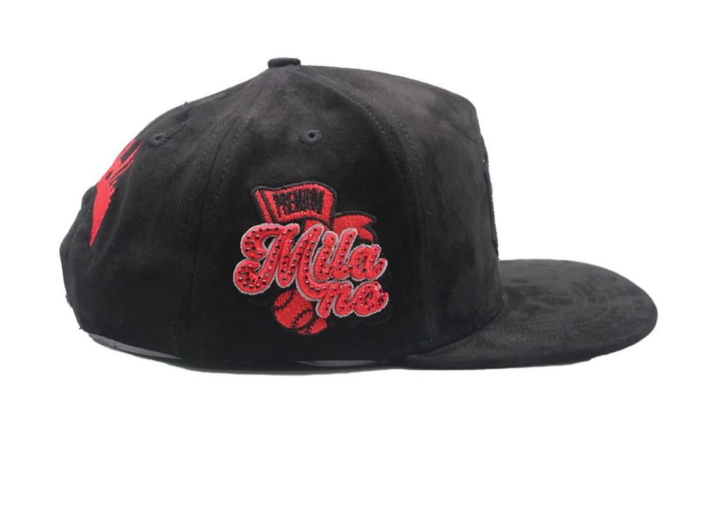 Premium Milano Black Red Unisex NY Snapback Hat