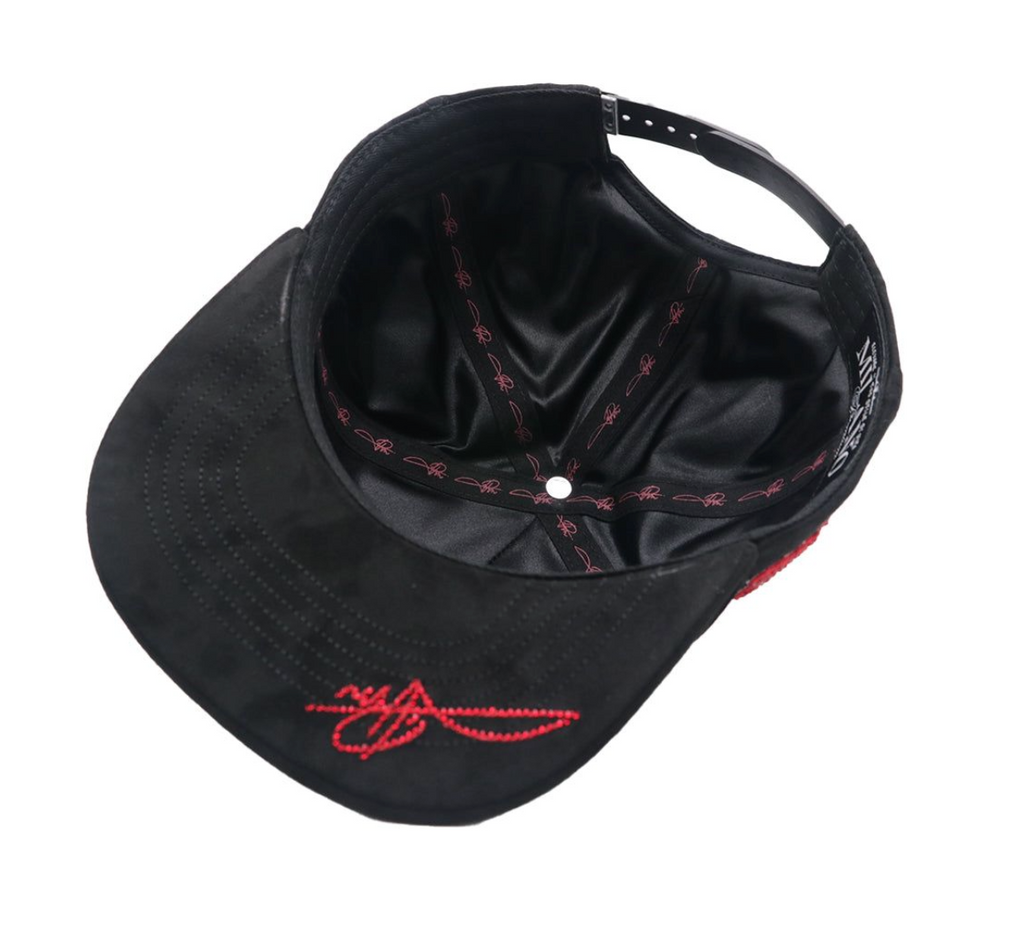 Premium Milano Black Red Unisex NY Snapback Hat