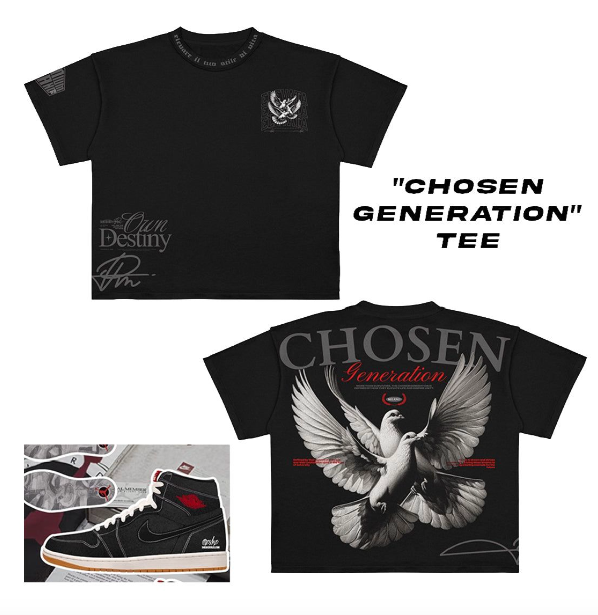 Premium Milano Tee Chosen Generation - PREM-CT261-102-BLACK-PACKA