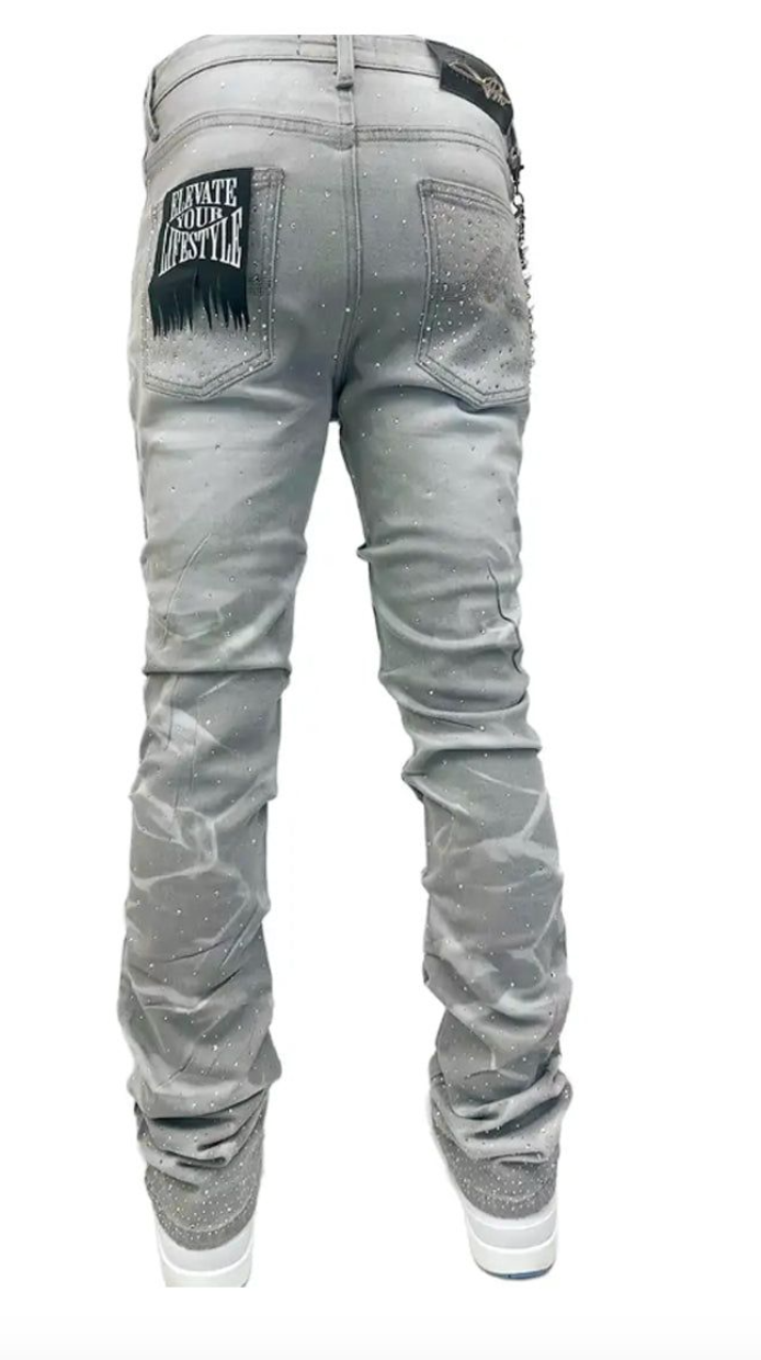 Premium Milano PREM-PMJ21F25-119 Riviera Stacked Jeans Medium Blue -