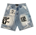 Mixed Emotion shorts Blue “AI” Denim