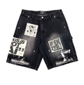 Mixed Emotion shorts Black “AI” Denim