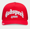 GODSPEED HAT RED WHITE GS FOREVER TRUCKER