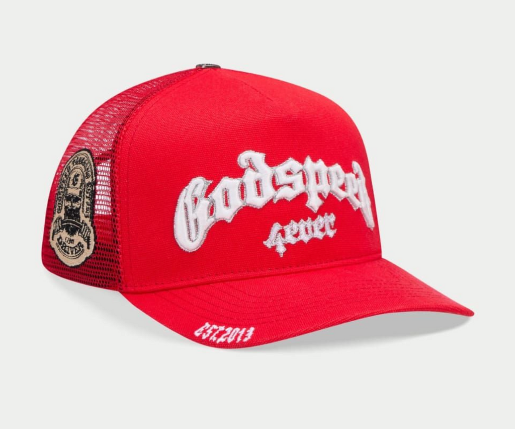 GODSPEED HAT RED WHITE GS FOREVER TRUCKER