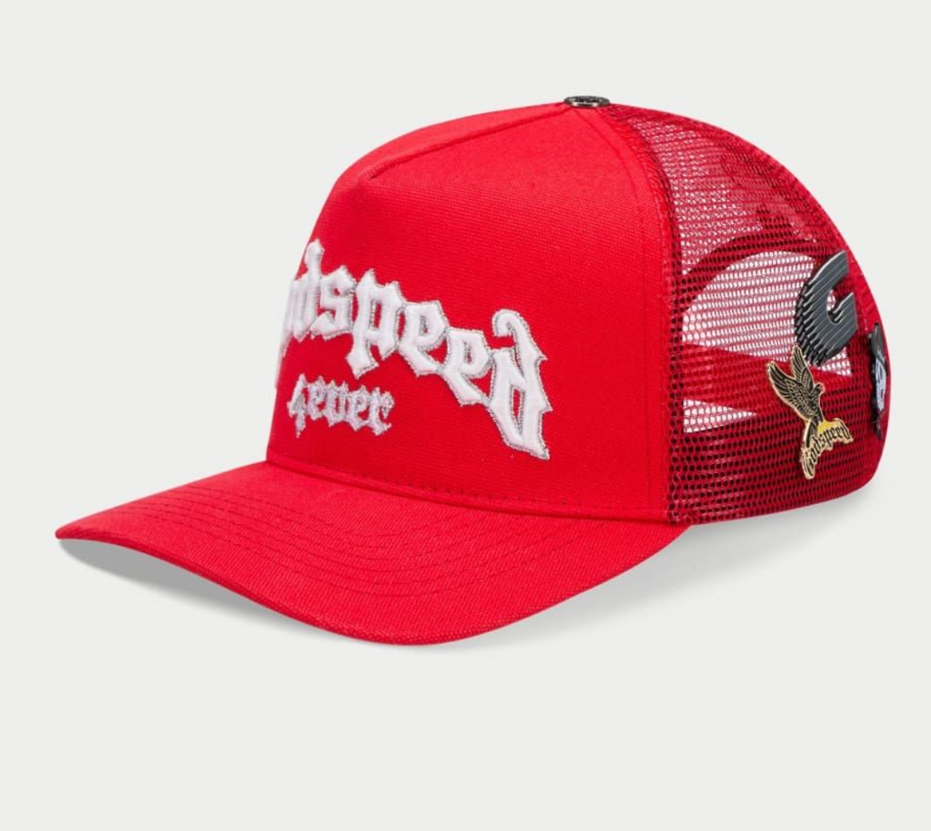GODSPEED HAT RED WHITE GS FOREVER TRUCKER