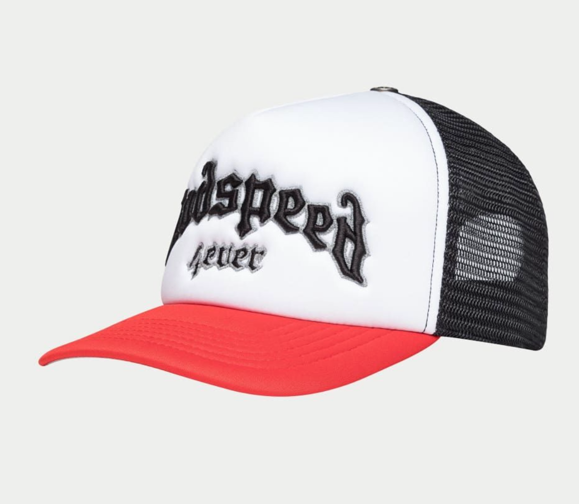 GODSPEED HAT WHITE RED BLACK GS FOREVER TRUCKER