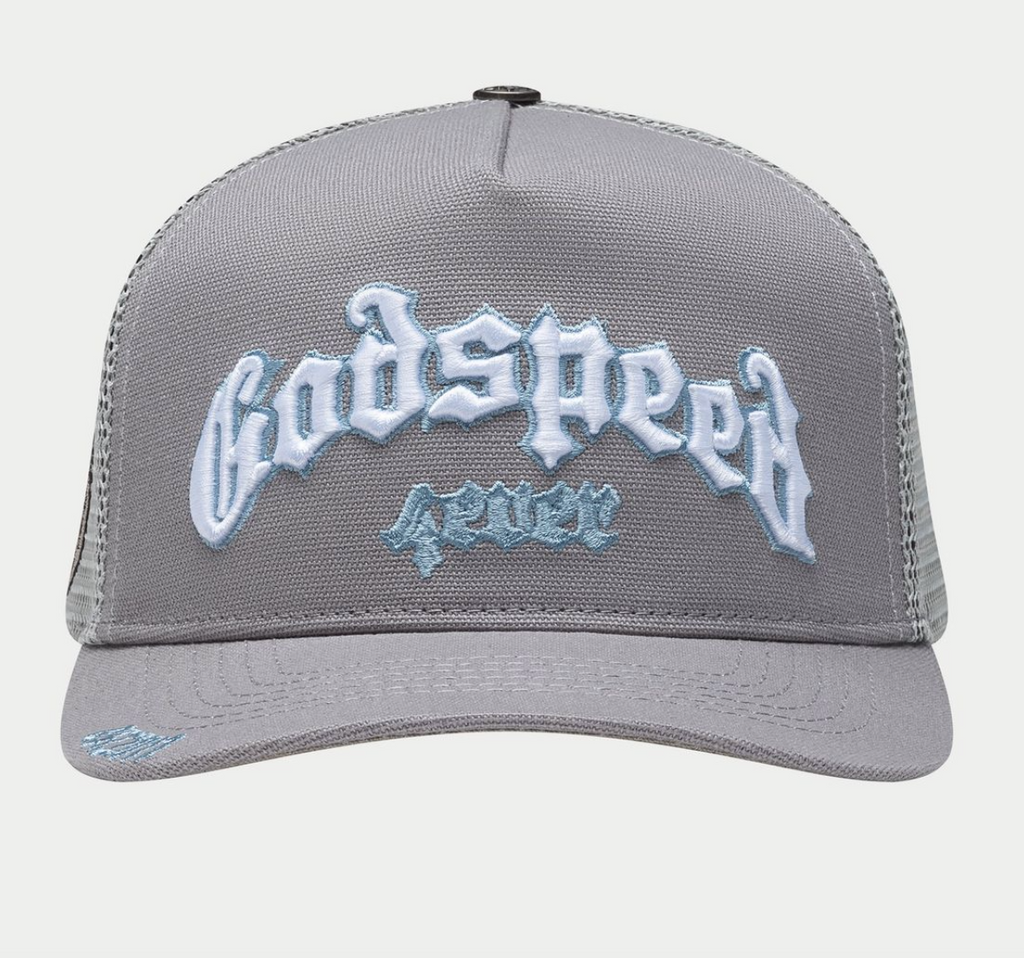 GODSPEED HAT GREY WHITE GS FOREVER TRUCKER