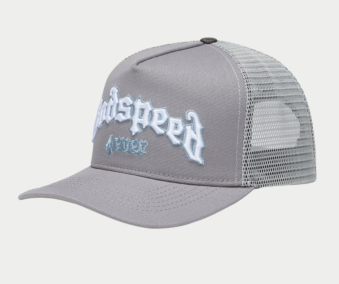 GODSPEED HAT GREY WHITE GS FOREVER TRUCKER