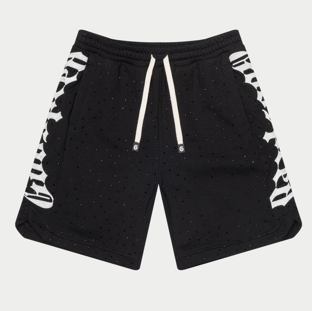Godspeed Shorts Rhinestones VVS Black White CourtSide