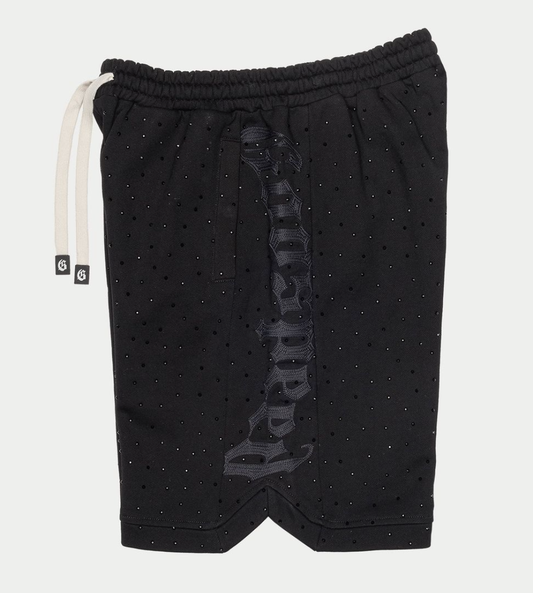 Godspeed Shorts Rhinestones VVS Black on Black CourtSide