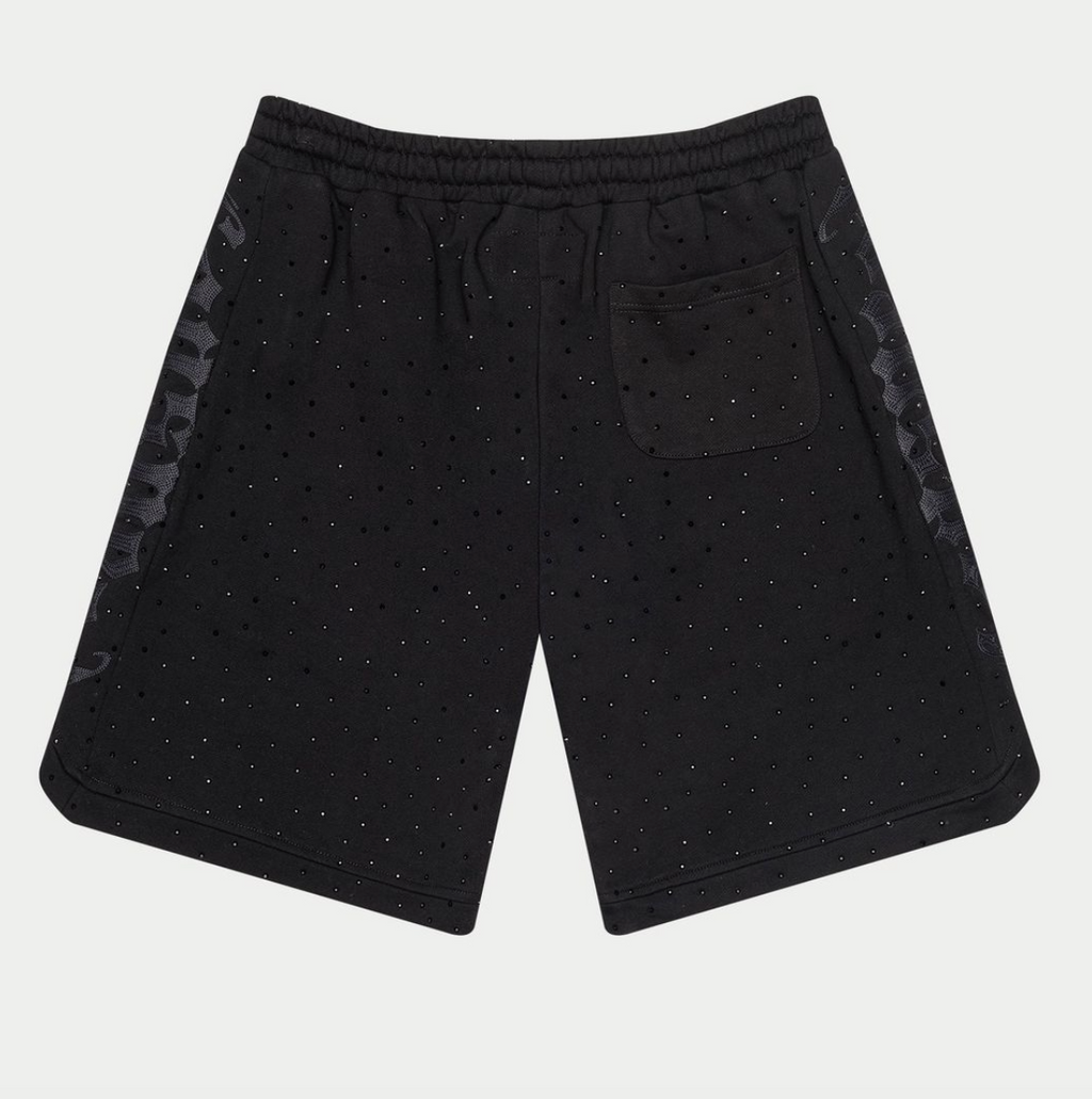 Godspeed Shorts Rhinestones VVS Black on Black CourtSide