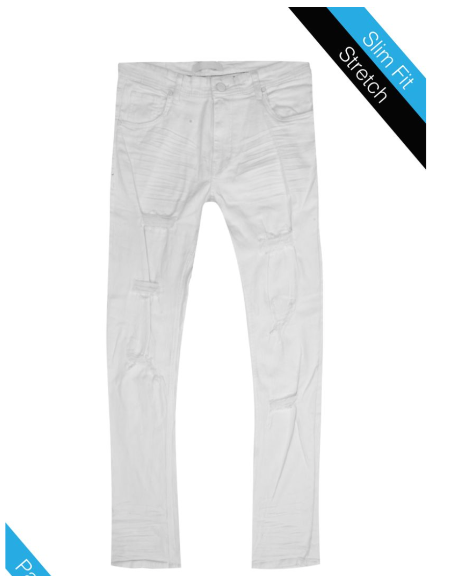 P503A1 - Arketype White Twill Ripped Pants