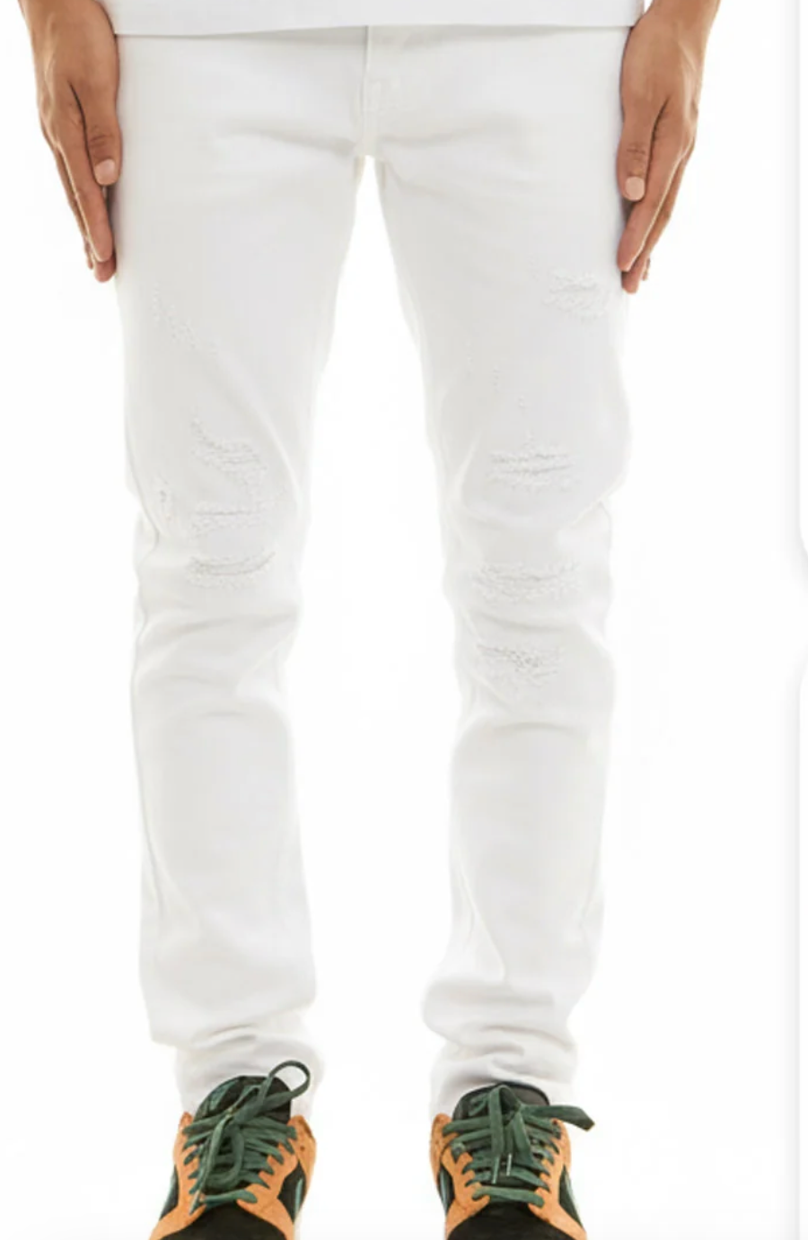 KNB3481 - KDNK WHITE RIP & REPAIR PANTS