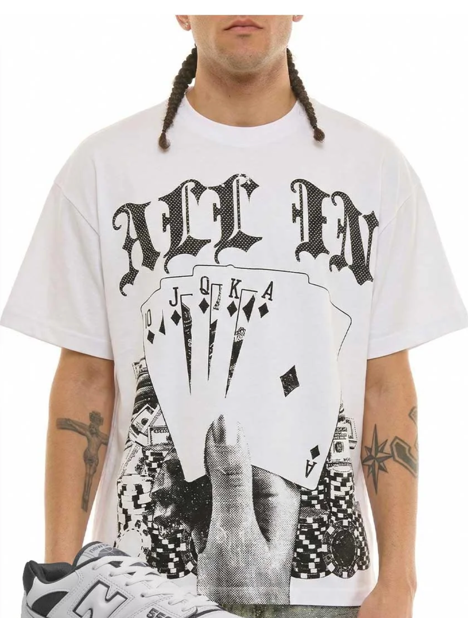 KNT111-KDNK WHITE ALL IN T-SHIRT