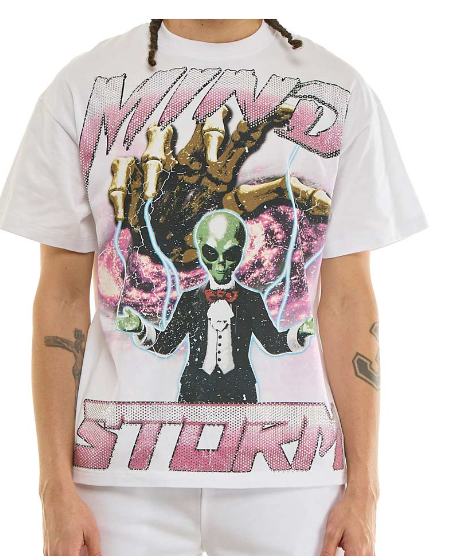 KNC035-KDNK WHITE TEE MIND STORM