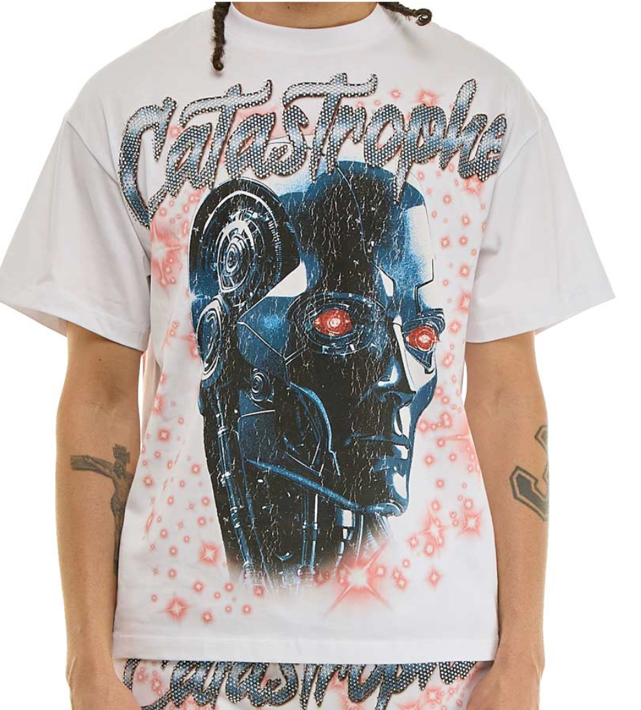 KNC032-KDNK WHITE TEE CATASTROPHE