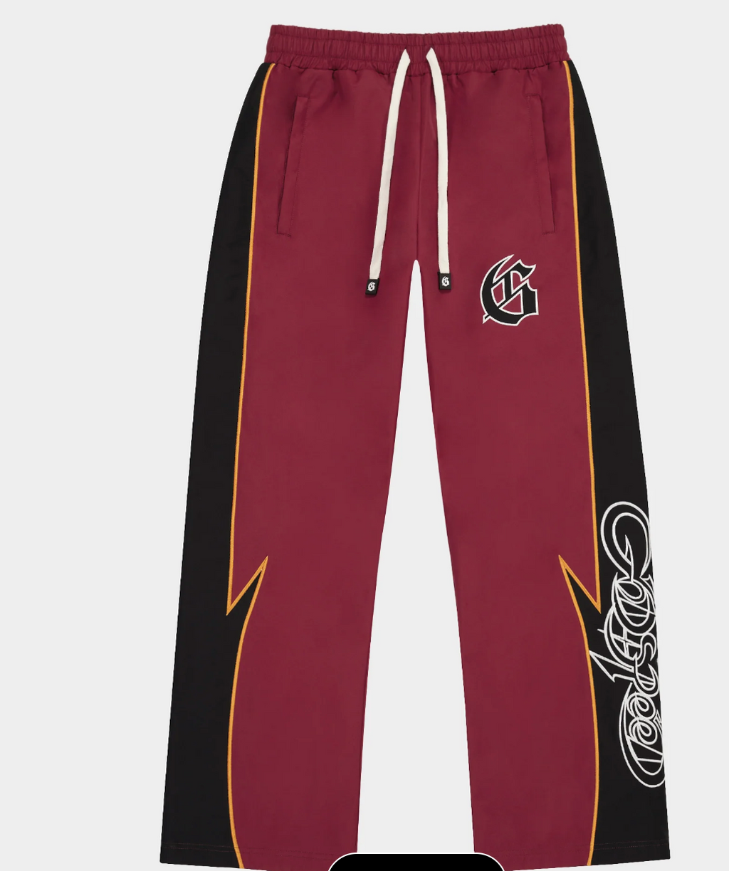 Godspeed Track Wine Red Black Pants