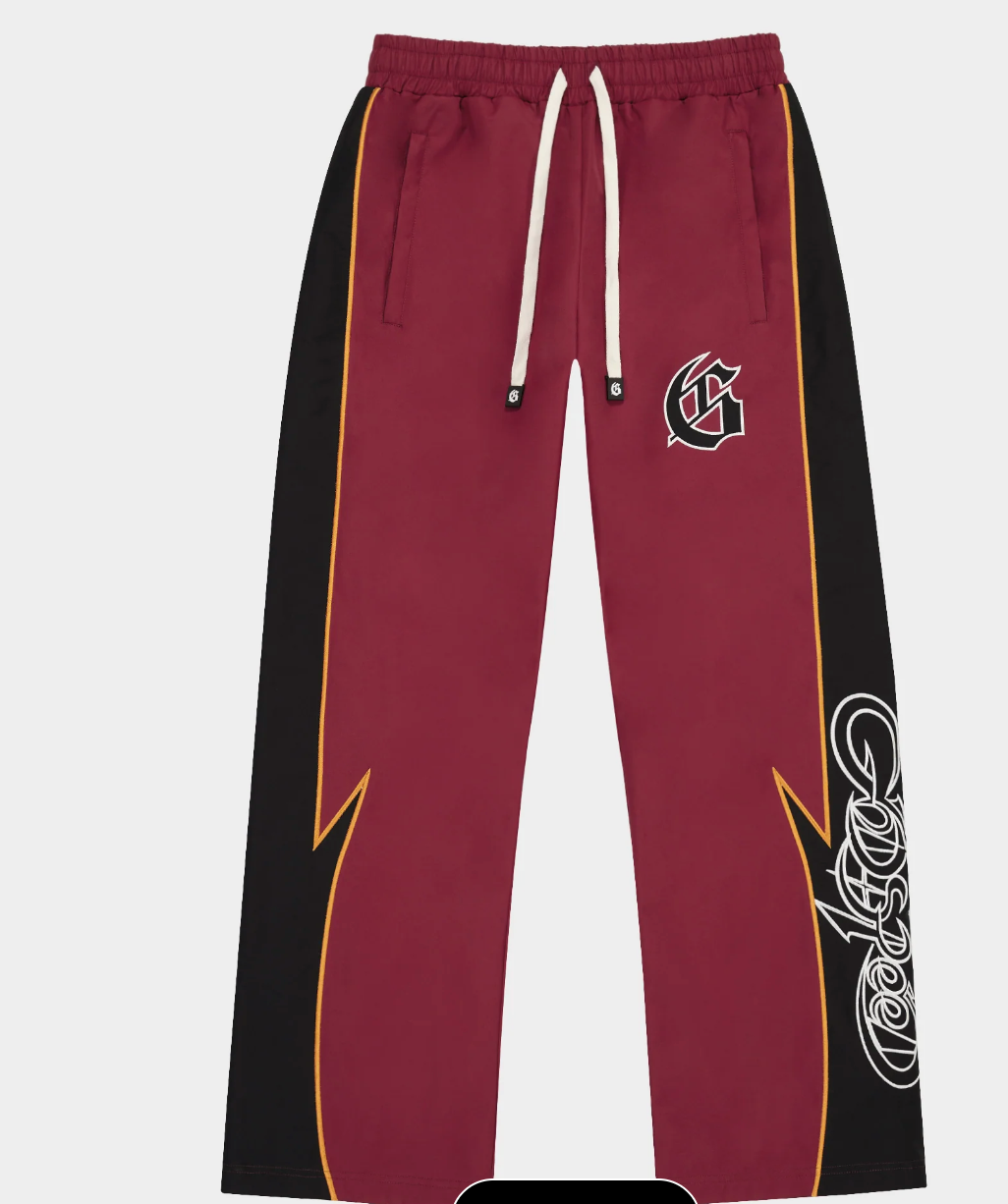 Godspeed Track Wine Red Black Pants