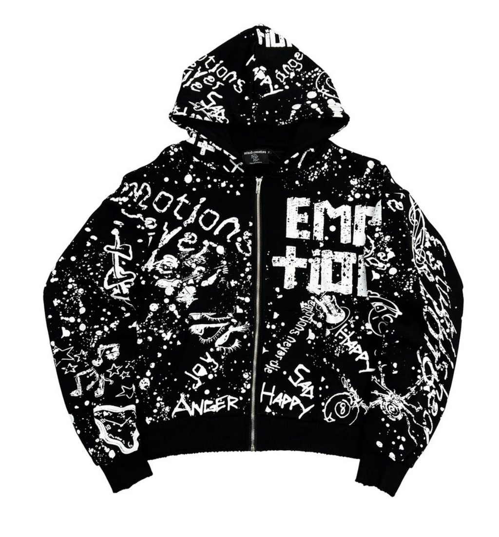 Mixed Emotion Black 'Graffiti' hoodie