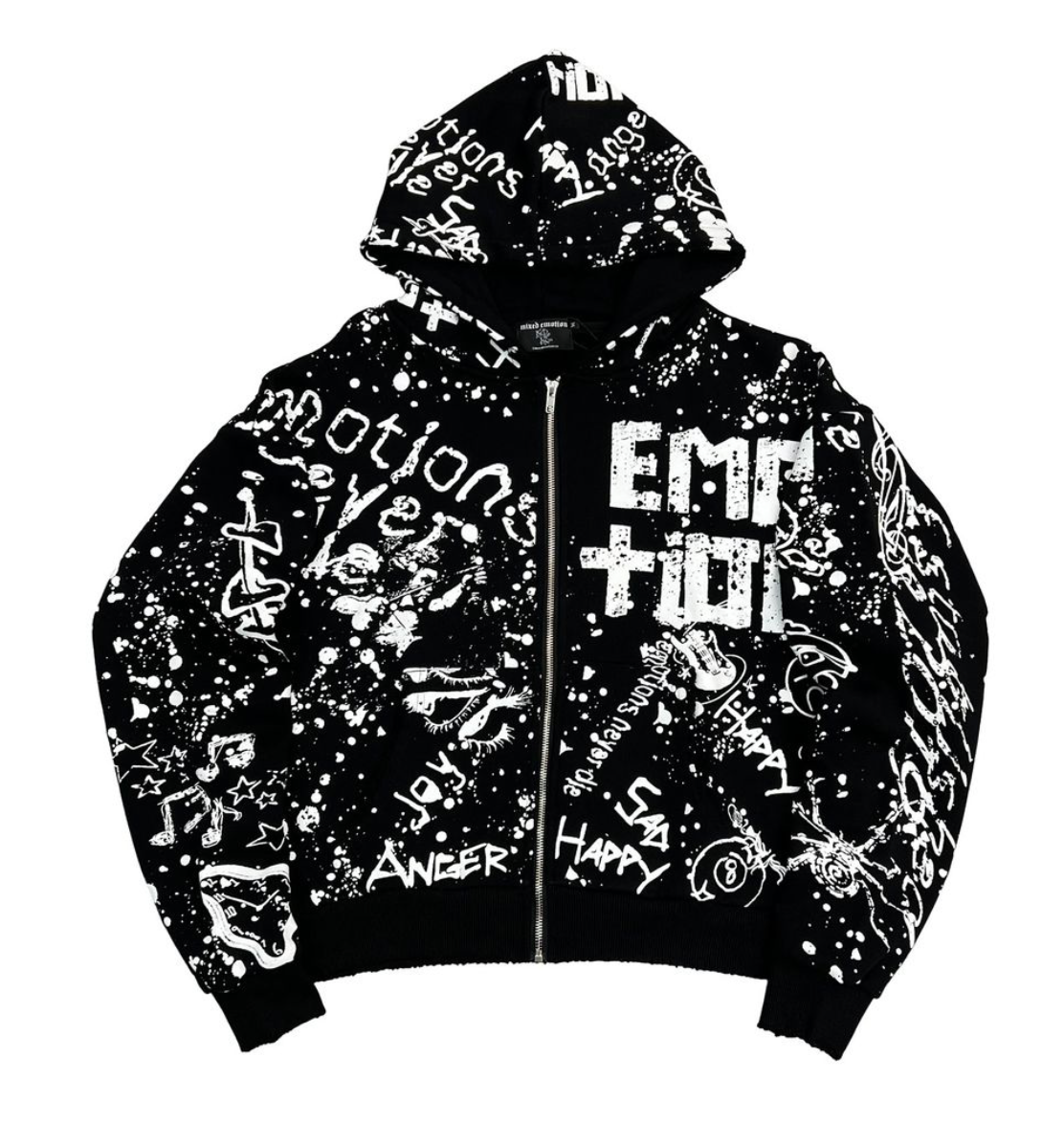 Mixed Emotion Black 'Graffiti' hoodie