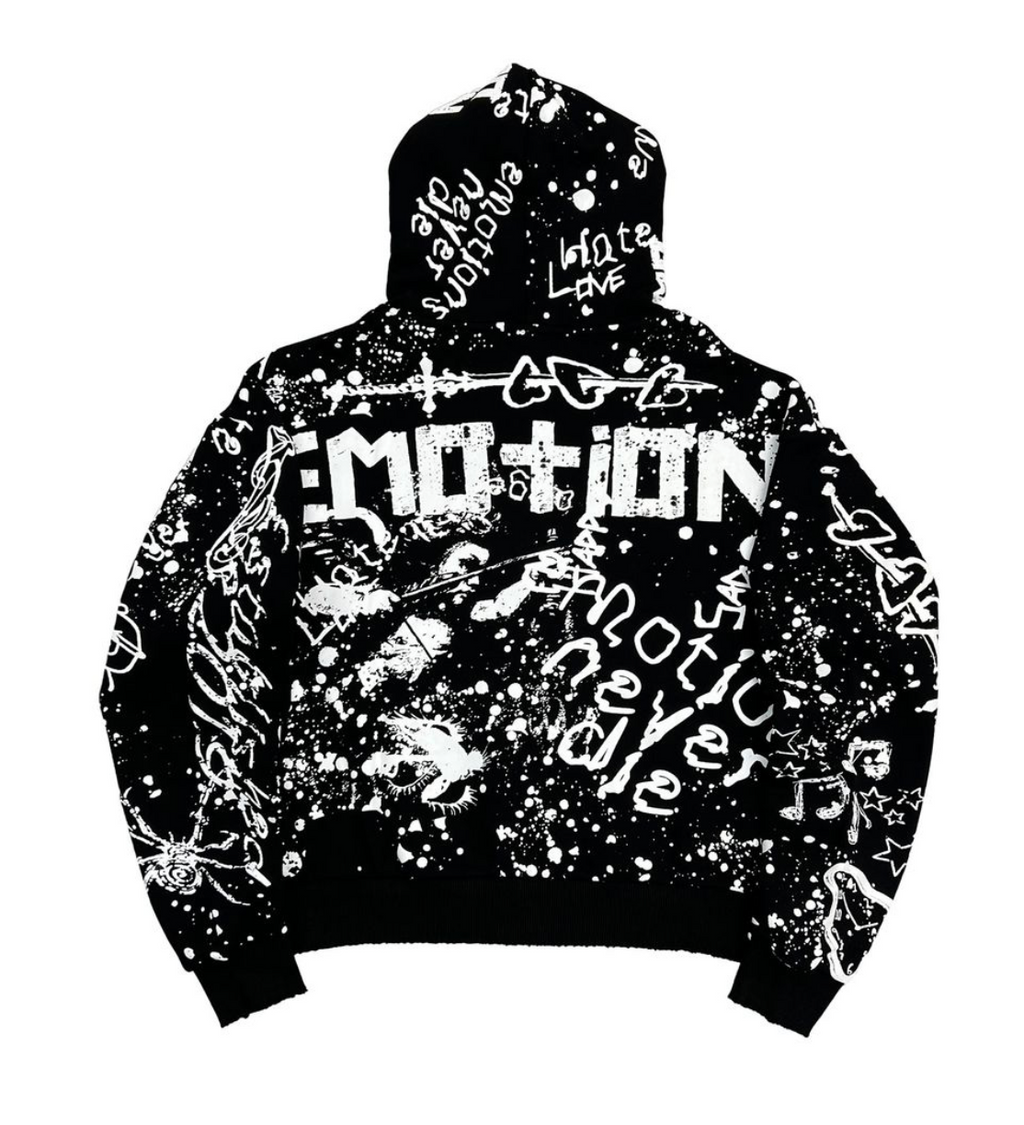 Mixed Emotion Black 'Graffiti' hoodie