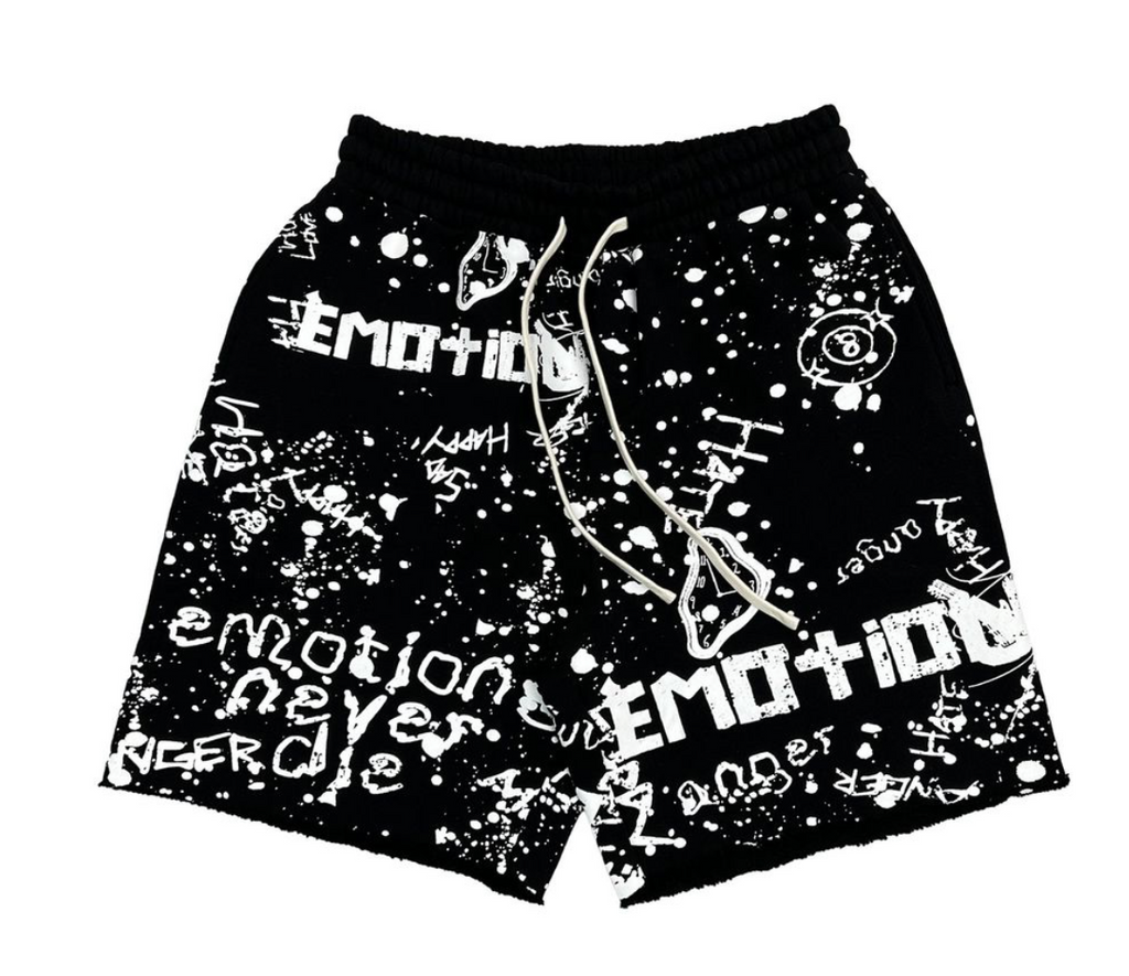 Mixed Emotion Black 'Graffiti' shorts