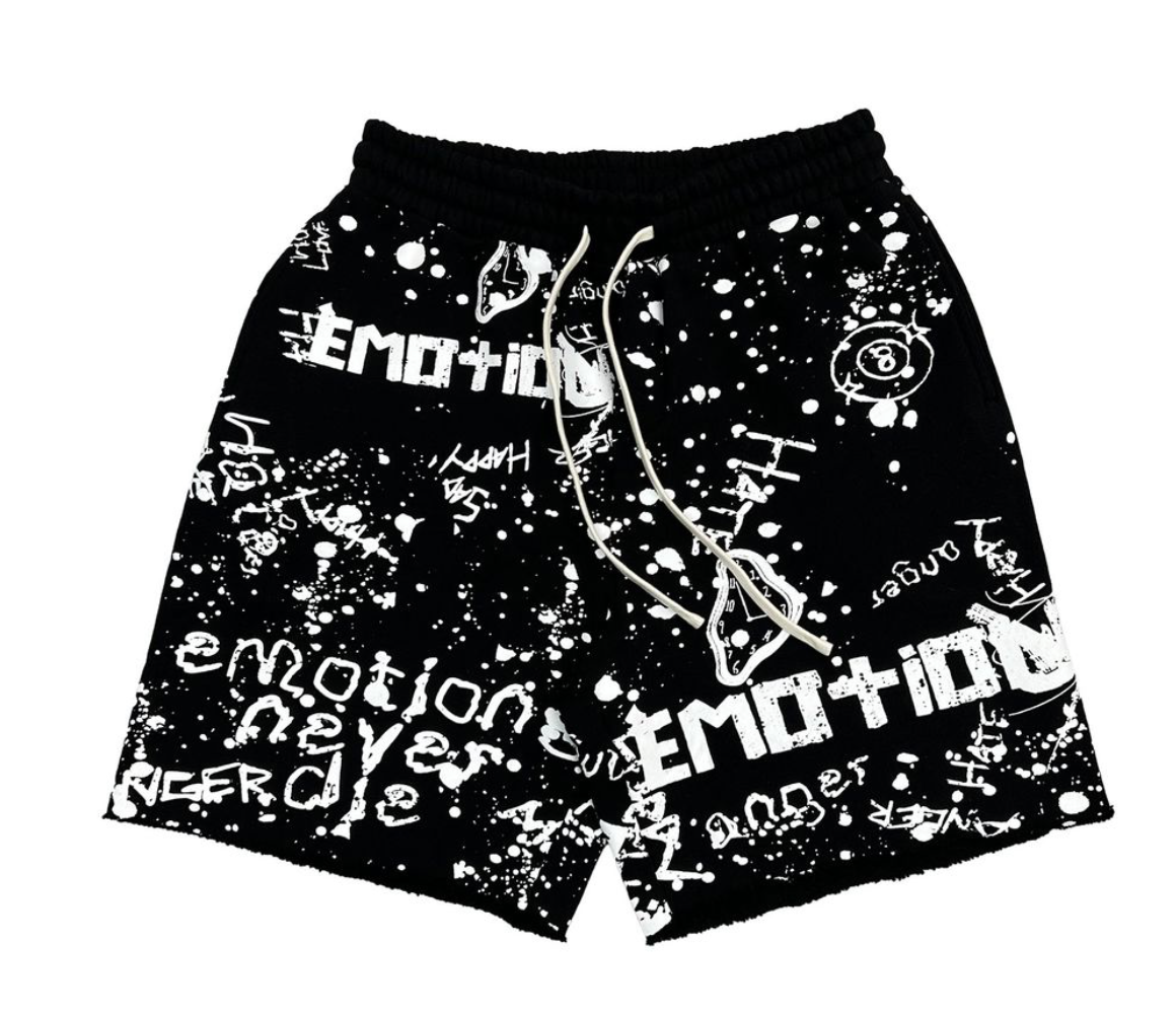 Mixed Emotion Black 'Graffiti' shorts